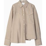 3.1 Phillip Lim Asimetrik Çizgili Trapez Tasarım Kadın Gömlek - Haki