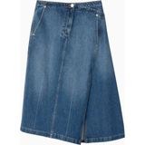 3.1 Phillip Lim Asimetrik Denim A-Line Lüks Tasarım Kadın Etek - Mavi - 34 - 36