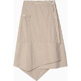 3.1 Phillip Lim Çizgili Poplin Asimetrik Wrap Kadın Etek - Haki