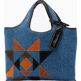 3.1 Phillip Lim Denim Suede Patch Kadın Mini Market Tote Çanta - Mavi