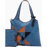 3.1 Phillip Lim Denim Süet Aplikeli Market Kadın Tote Çanta - Mavi