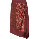 3.1 Phillip Lim Desert Çiçek Desenli Drapeli Lüks Tasarım Kadın Wrap Etek - 38