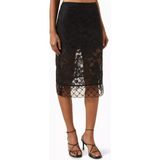 3.1 Phillip Lim Siyah Dantel Organze Midi Etek Modern Romantik ve Feminen Tasarım