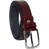 3.5 cm Tokalı Rugan Suni Deri Desenli Model Klasik Erkek Kemer Bordo - 130 cm