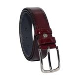 3.5 cm Tokalı Rugan Suni Deri Desenli Model Klasik Erkek Kemer Bordo