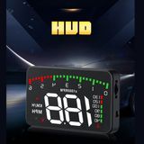 3.5 Inç Hud Head Up Display Obd2 Dijital Araç Hız Göstergesi Ön Cam Projektörü - Siyah