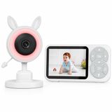 3.5 İnç LCD Ekranlı RGB Işıklı Bebek Kamerası, Kumandalı Monitörlü HD Gece Görüşlü, İki Yönlü Sesli Oda Sıcaklığı Ninni Mama Hatırlatıcılı Kablosuz Ebeveyn Takip Monitörü İçin Bebek İzleme Kamerası