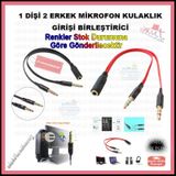 3.5 Mm Aux Kulaklık Mikrofon Dönüştürücü Birleştirici Kablo