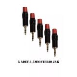 3.5 Mm Stereo Çivi Jak Lehim Tipi Fiş Kulaklık Aux Bilgisayar Ses Kablosu Giriş Tamir Jakı 5 Adet