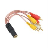 3.5 Mm Stereo Dişi 6 Tos Erkek 5+1 Ses Sistemi Kablo Rca Çıkışını 3.5 Mm Jak Çıkışına Çeviciri Dönüştürücü Jack