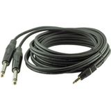 3.5 Mm Stereo E 2x6.3mm Mono Erkek Kablo 3 Metre Gitar Ses Kablosu
