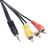 3.5 Mm Stereo Erkek / 3 Rca Kablo 50 Cm Kisa Jack Model Uydu Alicisi Av Kablo