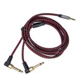 3.5 mm stereo to 2 x 6.3 mm mono L tipi 90 derece anfi ses kablosu 2m