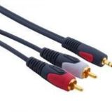 3.5 Mm Stereo To 2x Rca Aux Ses Kablosu 5 Metre