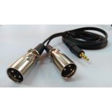 3.5 mm Stereo to Dual 3 Pin XLR Erkek Ses Kablosu 1.5 Metre