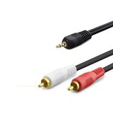 3.5 Mm To 2Rca Kablo 2Lıne Gold 5M Siyah Hdx1060