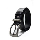 3.5cm Hakiki Deri Erkek Kumaş Pantolon Kemeri Siyah Tek Parça Metal Köprülü Klasik Kemer
