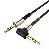 3.5Mm Aux Kablosu Jak Erkek Erkek L Tipi 1 Metre Ses Aktarım Kablosu (5224)
