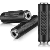 3.5mm Dişi Dişi Birleştirici Kulaklık Mikrofon Uzatma Aparatı 3.5 mm Stereo Ara Jak - Siyah