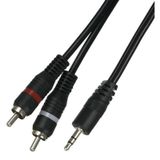 3.5Mm Jack To 2 Rca Ses Kablosu - Aux - Amfi Hoparlör Ses Sistemi Bağlantı Kablosu 1.8 Metre