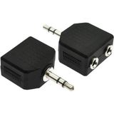 3.5mm Jak Çoklayıcı 2x 3.5 mm Stereo Dönüştürücü 1 Erkek 2 Dişi 3.5mm Çoğaltıcı Jak - Siyah