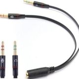 3.5mm Kulaklık Çevirici Mikrofon Kulaklık Ayırıcı Aparat Siyah Renk