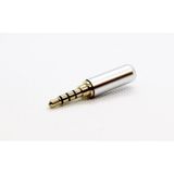 3.5Mm Lehimli 4 Boğumlu Kulaklık Ve Mikrofon Jakı Gümüş