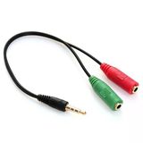3.5mm stereo 4 boğum Kulaklık mikrofon ayırıcı Y kablo 20 cm