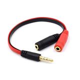 3.5mm stereo 4 boğumlu Kulaklık mikrofon ayırıcı silim yassı Y kablo