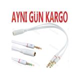 3.5Mm Stereo Dişi - Erkek Kulaklık Mikrofon Ayırıcı 4652A Ikili