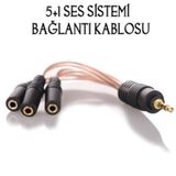 3.5Mm Stereo Erkek 3 X 3.5 Mm Stereo Dişi 5 1 Ses Sistemi Kablosu