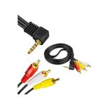3.5mm Stereo Erkek Jack - 3 Rca Av Kablo 1.2 Metre | Uydu Alıcısı, Tv, Ses Sistemi Uyumlu