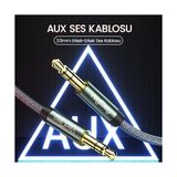 3.5mm Trs Hi-Fi Örgülü Aux Ses Kablosu 3 Metre