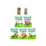 3-6 Yaş Eğlenceli Boyama Kitapları 5 Li +pensan Kids 12 Li Keçeli Boya