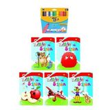 3-6 Yaş Şirin Boyama Kitapları 5 Li +bic Kids Xl12 Li Keçeli Boya (jumbo))