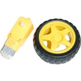 3-6V Redüktörlü Arduino Uyumlu Dc Sarı Motor ve Teker Seti