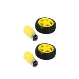 3-6V Redüktörlü Arduino Uyumlu Dc Sarı Motor Ve Tekerlek - 2'Li Set
