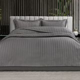 ₺3.999,0?0 Schafer Home Jody Çift Kişilik 2 Cm Çizgi Saten Nevresim Takımı 4 Parça Gri