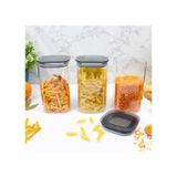 3 Adet 1.1 Lt Istiflenebilir Kristal Vakumlu Erzak Kabi 1.1 Lt Vakumlu Saklama Kabi