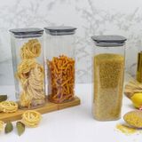 3 Adet 1.7 Lt Istiflenebilir Kristal Vakumlu Erzak Kabi 1.7 Lt Vakumlu Saklama Kabi