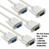 3 Adet 1 Metre Rs232 Uzatma Kablosu S-Link Sl-Db95 9Pin Dişi Erkek Seri Kablo Ceptelb019498