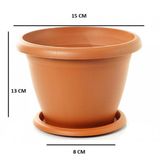 3 Adet 13 Cm Çiçek Saksısı Ve Saksı Altlığı Saksı