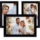 3 Adet 30X40 Çerçeve - Mdf A3 Çerçeve - Fotoğraf Çerçevesi - Poster Çerçevesi - Tablo Çerçevesi - Siyah