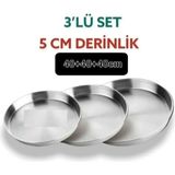 3 Adet 40CM Alüminyum Baklava ve Börek Fırın Tepsisi Seti - Seçenek 1 - Altın - Gümüş - Bakır