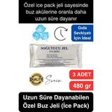 3 Adet 480 gr Soğutucu Jel Poşet Buz Aküsü Yolculuk Seyahat Yiyecek İçin Uygun Uzun Süre Dayanım