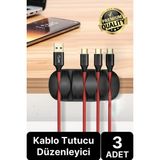 3 Adet 5 Kanallı Kablo Tutucu Sabitleyici Düzenleyici Yapışkanlı Toplayıcı Gizleyici Bant Klips Fiş