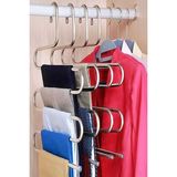 3 Adet , 5 Katlı Metal Pantolon Eşarp Askısı - Krom