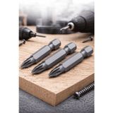 3 Adet 50 mm Yıldız Uçlu Tornavida Bits PZ2 - ETT