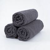 3 Adet 50 x 90 cm Mikrofiber El Yüz Kuaför Berber Spor Havlusu Leke ve Saç Boyası Tutmayan - Gri - Antrasit