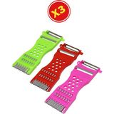 3 Adet 6 Fonksiyonlu Sebze Meyve Soyucu Jülyen Soyucu Patates Dilimleyici Cips Patates Doğrayıcı